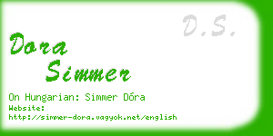 dora simmer business card